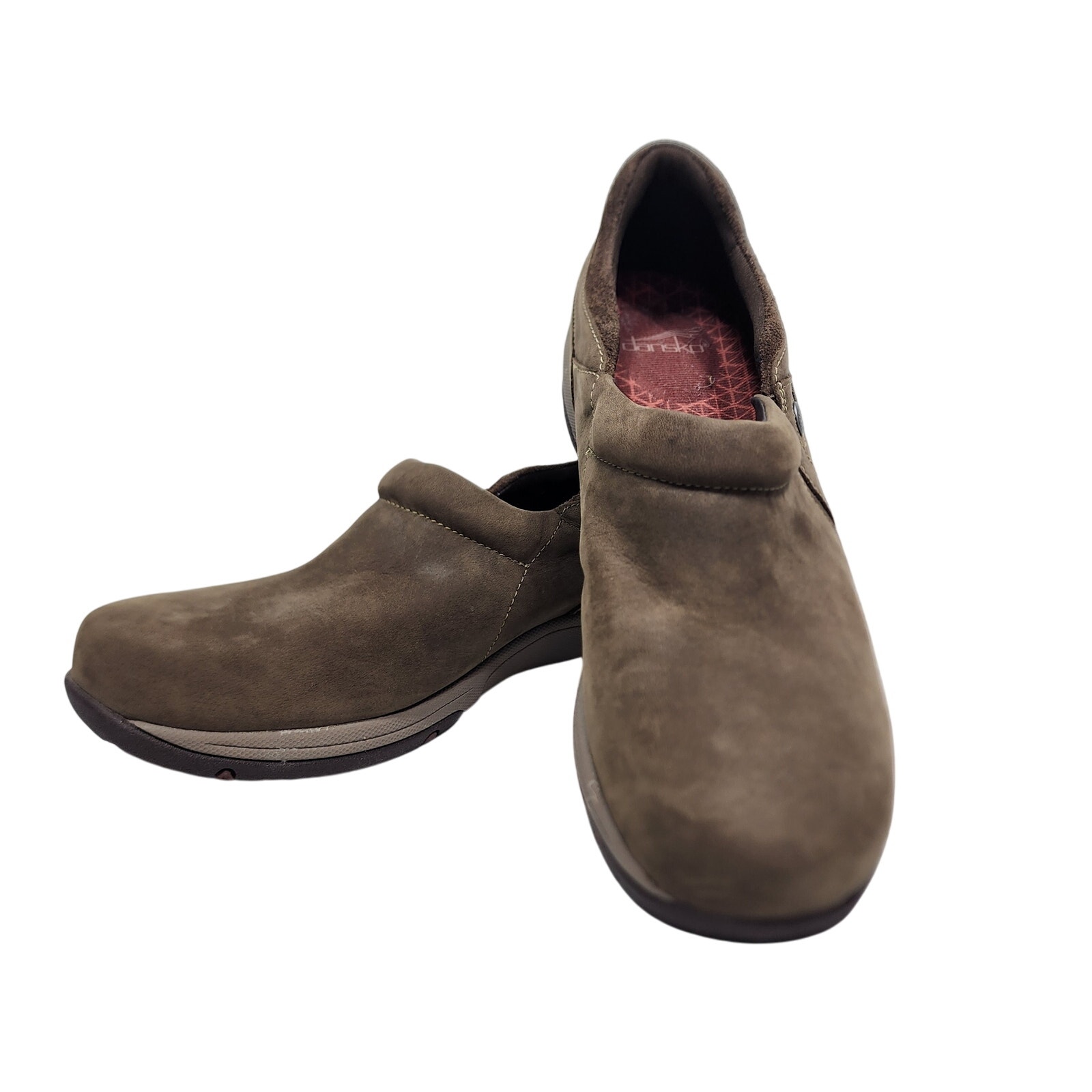 Women's Brown Dansko Celeste Milled Nubuck Slip On Loafers Size 42
